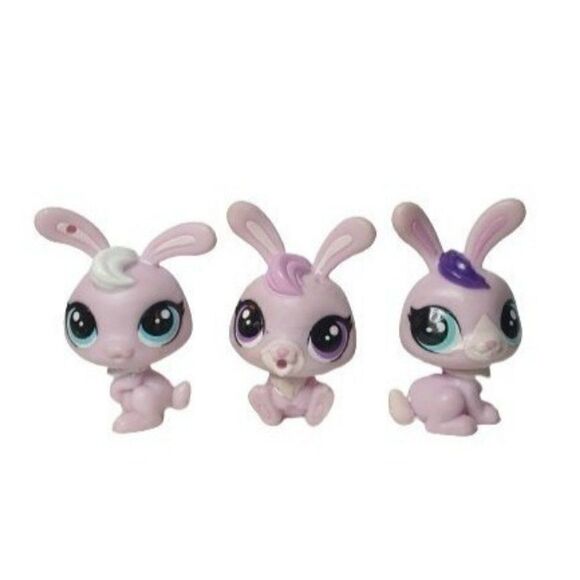 Littlest Pet Shop LPS Surprise Bunny Rabbit Family Roy 3 Mini Figures Toy Playse - Picture 4 of 4